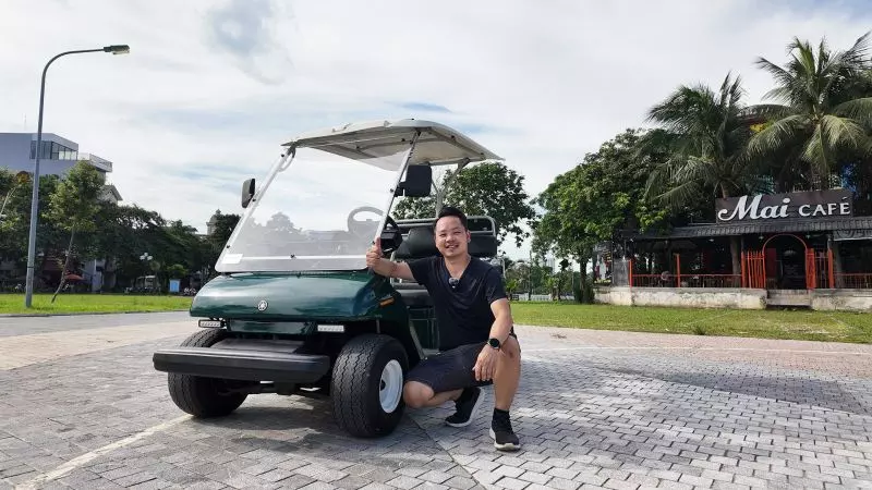 Xe điện sân golf cũ yamaha 8 chỗ JT4 (mới 95%) - Forest green